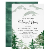 Watercolor Woodland Rehearsal Dinner Invitation