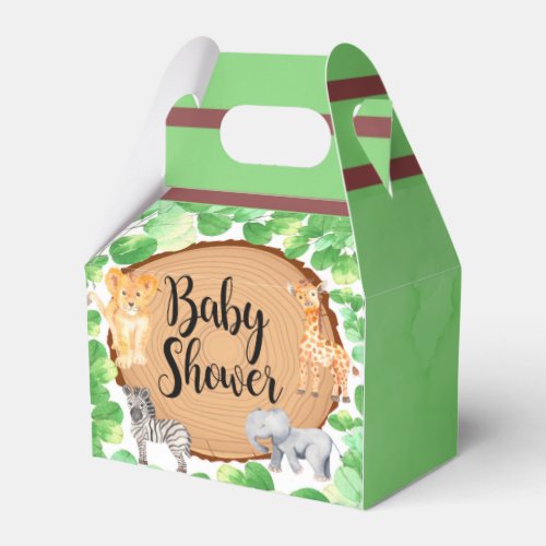 Watercolor Woodland Safari Animals Baby Shower  Favor Boxes