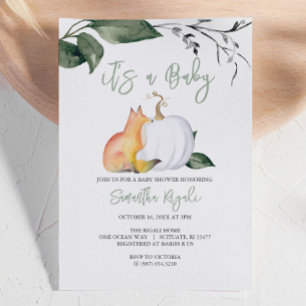 Watercolor Woodland Unique Baby Shower Invitations