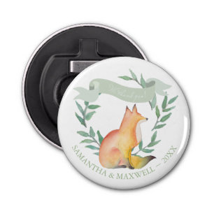 Watercolor Woodland Wedding Favor Bottle Opener