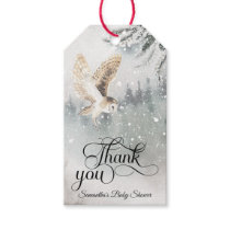 Watercolor woodland winter Baby Shower Thank Gift Tags