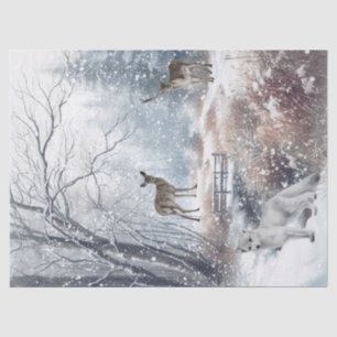 Watercolor Woodland Winter Deer Tissue Paper