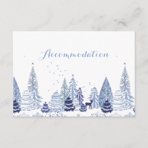 Watercolor Woodland Winter Wedding Accommodation E Enclosure Card
