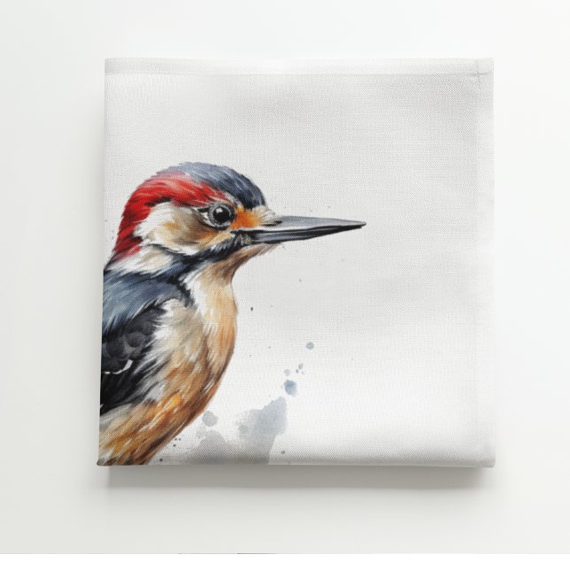 Watercolor Woodland Woodpecker, custom Napkins (Creator Uploaded)