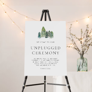 Watercolor Woodlands Unplugged Wedding Ceremony Foam Board