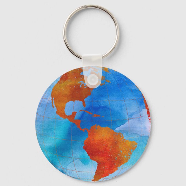 Watercolor World Keychain (Front)
