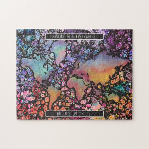 Watercolor World Map I havent been everywhere  Jigsaw Puzzle