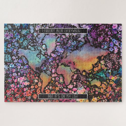 Watercolor World Map I havent been everywhere  Jigsaw Puzzle