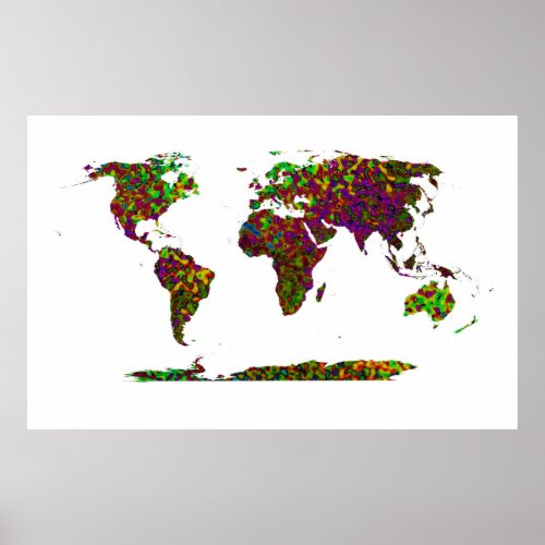 WATERCOLOR WORLD MAP POSTER