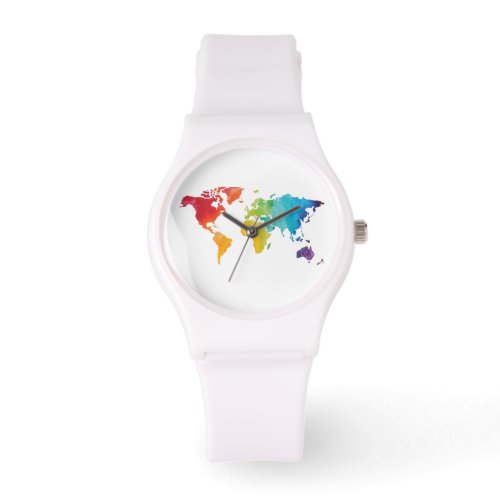 Watercolor World Map Travel Watch