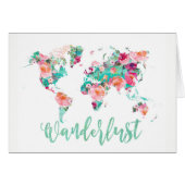Watercolor world map Wanderlust (Front Horizontal)