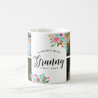 Watercolor World's Best Granny Photo Collage Coffee Mug
