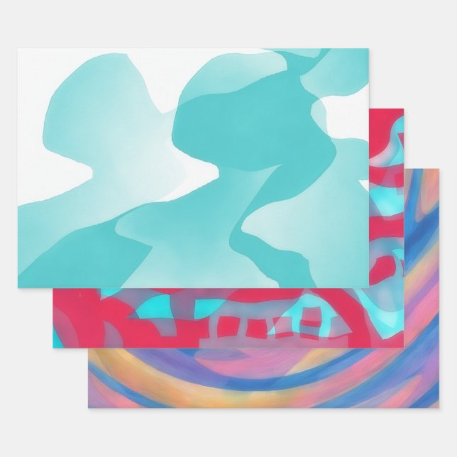 Watercolor Wrapping Craft Paper Colorful Fun Art (Set)