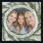 Watercolor wreath botanical elegant photo gift faux canvas print<br><div class="desc">Watercolor wreath eucalyptus botanical elegant photo gift. Grandmother text can be customised to say mom,  dad,  grandfather,  brother,  uncle,  sister,  aunty,  pup,  abuela any text of your choosing. A stunning classy elegant design.</div>