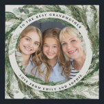 Watercolor wreath botanical elegant photo gift faux canvas print<br><div class="desc">Watercolor wreath eucalyptus botanical elegant photo gift. Grandmother text can be customised to say mom,  dad,  grandfather,  brother,  uncle,  sister,  aunty,  pup,  abuela any text of your choosing. A stunning classy elegant design.</div>