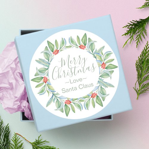 Watercolor Wreath Christmas Sticker