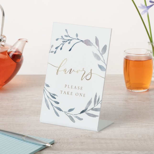 watercolor wreath favors pedestal sign (In SItu)