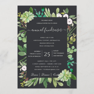 WATERCOLOR WREATH FOLIAGE CORPORATE PARTY EVENT INVITATION