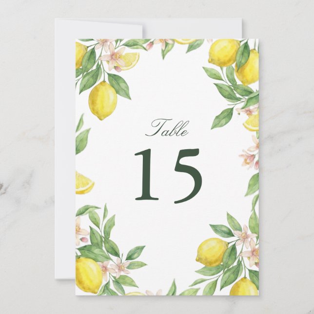 Watercolor Wreath Mediterranean Citrus Wedding (Front)