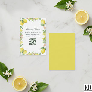 Watercolor Wreath Mediterranean Citrus Wedding Enclosure Card