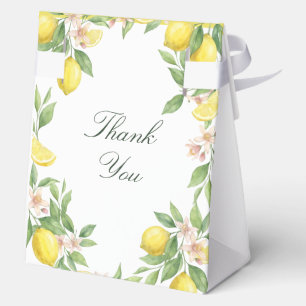 Watercolor Wreath Mediterranean Citrus Wedding Favor Boxes