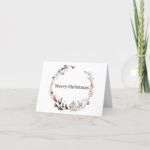 watercolor wreath merry chritmas  holiday card
