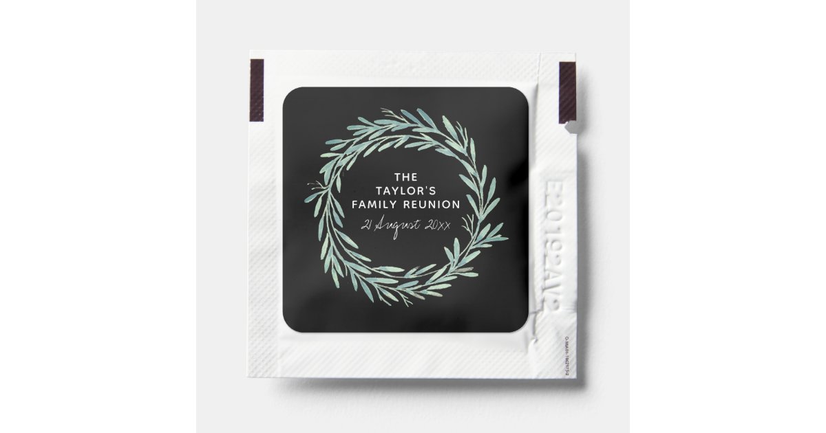 Watercolor Wreath Rustic Family Reunion Greenery Hand Sanitizer Packet Zazzle Com