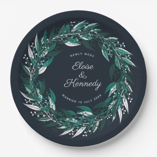 Watercolor Wreath Wedding Celebration Paper Napkin Paper Plates