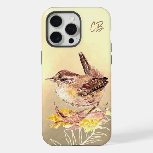 Watercolor Wren Bird Wildlife Nature Art  iPhone 15 Pro Max Case