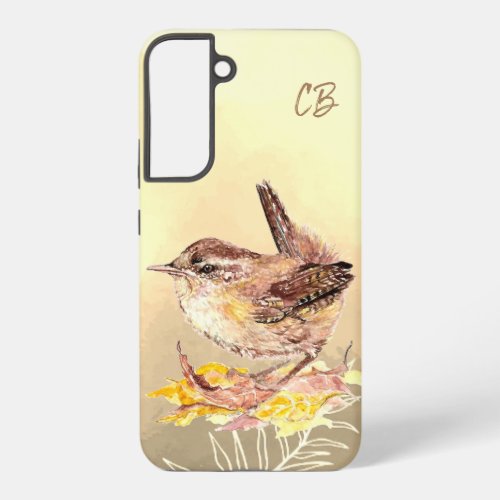 Watercolor Wren Bird Wildlife Nature Art  Samsung Galaxy S22 Case