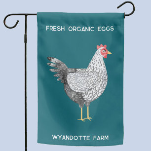 Watercolor Wyandotte Chicken Farm Garden Flag