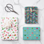 Watercolor Xmas Confetti Triangle Zigzag Dots Wrapping Paper Sheets<br><div class="desc">This modern holidays design set features three watercolor confetti patterns including triangle,  zigzag stripes and polka dots.</div>