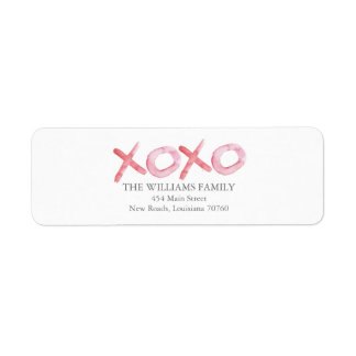 Watercolor XOXO Valentine's Day Label