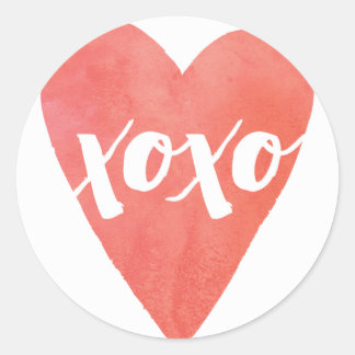 Watercolor XOXO Valentine's Day Sticker