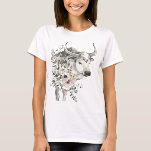 Watercolor Year of the Ox  Chinese New Year T_Shirt