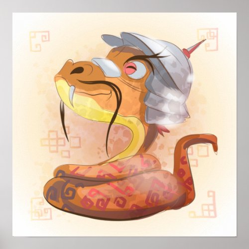 Watercolor Year of the Snake Samurai Poster