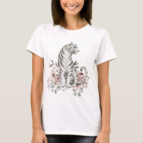 Watercolor Year of the Tiger  Chinese New Year  T_Shirt