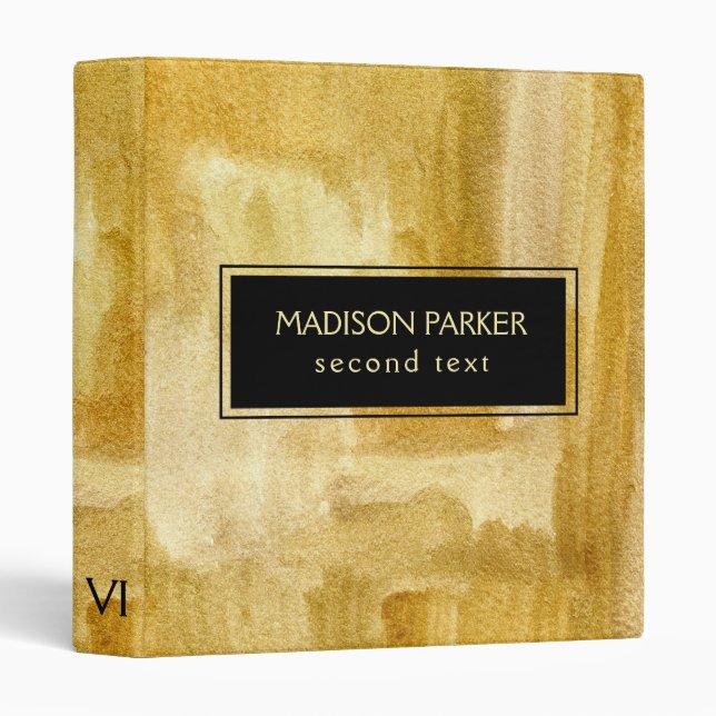 Watercolor Yellow Background 3 Ring Binder (Front/Spine)