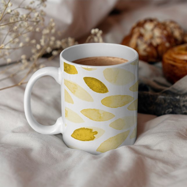 Watercolor yellow brush strokes coffee mug (Creator Uploaded)