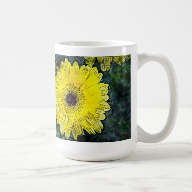 Watercolor Yellow Daisy Coffee Mug (Right)