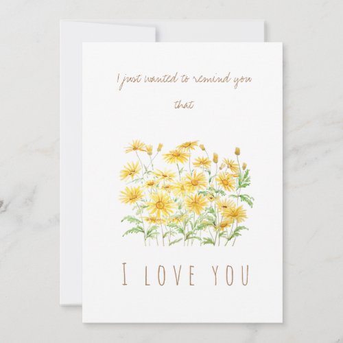 watercolor yellow daisy field greeting card