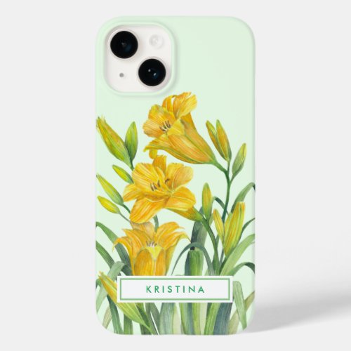 Watercolor Yellow Day Lilies Floral Illustration Case_Mate iPhone 14 Case