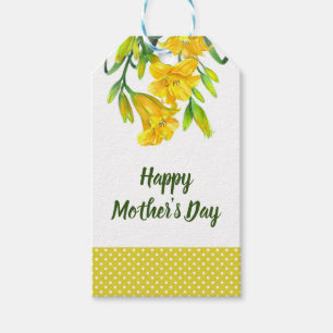 Watercolor Yellow Day Lilies Floral Painting Gift Tags