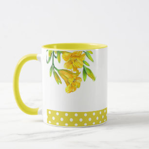 Watercolor Yellow Day Lilies Flower Painting Mug