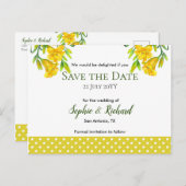 Watercolor Yellow Day Lilies Save The Date Announcement Postcard (Front/Back)