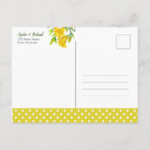Watercolor Yellow Day Lilies Save The Date Announcement Postcard (Back)