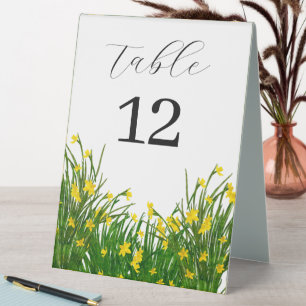 Watercolor Yellow Flora Garden Wedding Table Card Tent