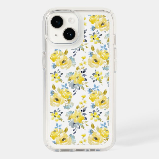 Watercolor Yellow Floral Pattern Speck iPhone Case (Front)
