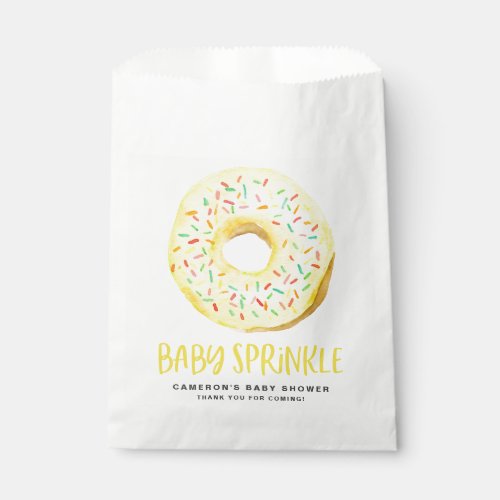 Watercolor Yellow Glazed Donut Baby Sprinkle Favor Bag