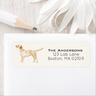 Watercolor Yellow Lab Silhouette Address Label